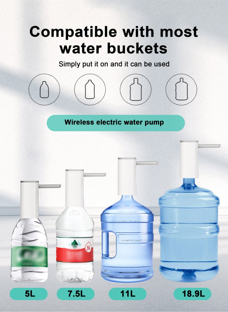 هومار كيت موزع مياه لزجاجة سعة 5 جالون مع شاشة عرض رقمية، 4 أوضاع للتوزيع، مضخة مياه كهربائية محمولة قابلة للشحن عبر منفذ USB، صنبور قابل للطي، مضخة مياه آمنة للاستخدام مع الطعام للمنزل والمكتب والمركبات الترفيهية والتخييم (أبيض) - Image 4